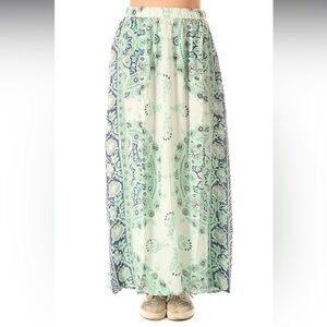 Billabong Long Blue Maxi Patterned Skirt